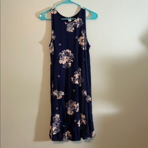floral navy blue dress